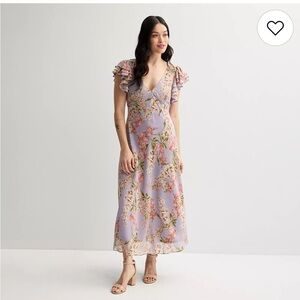 Taylor Floral Ruffle Sleeve Midi Dress